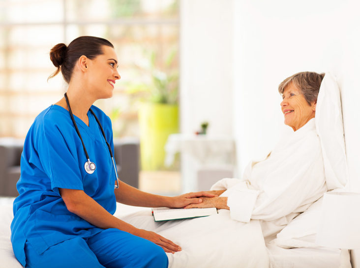 Elder woman with nurse