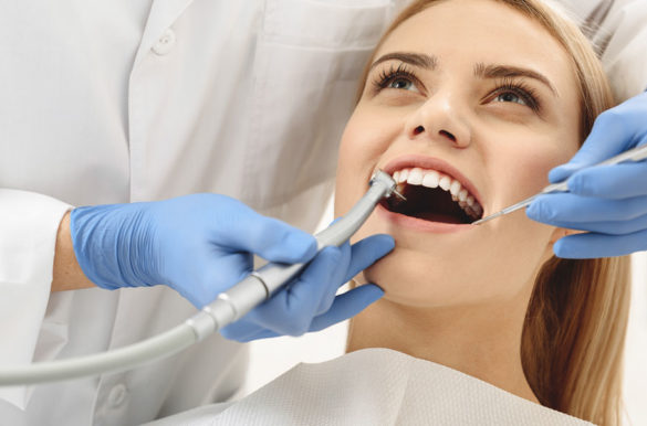 woman in a dental checkup