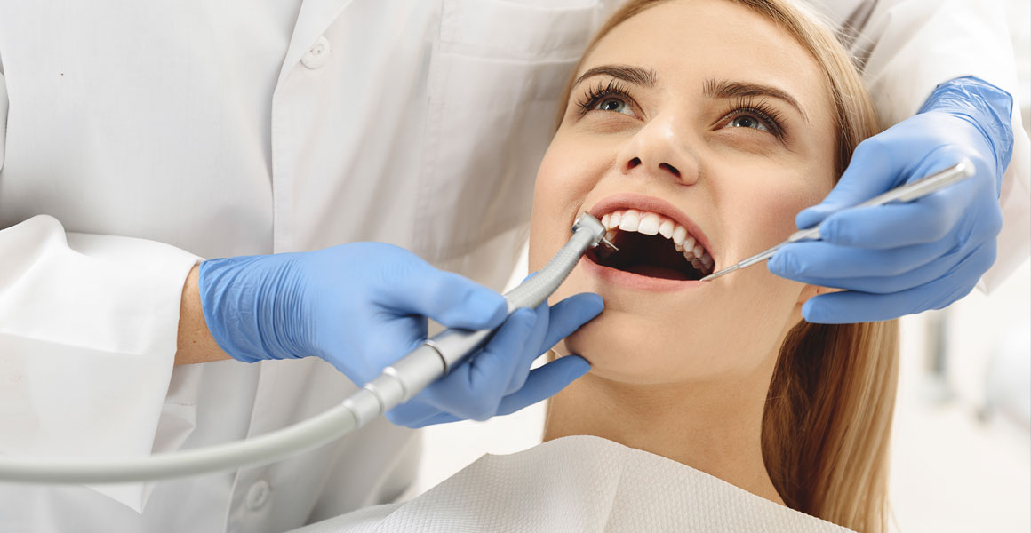 woman in a dental checkup