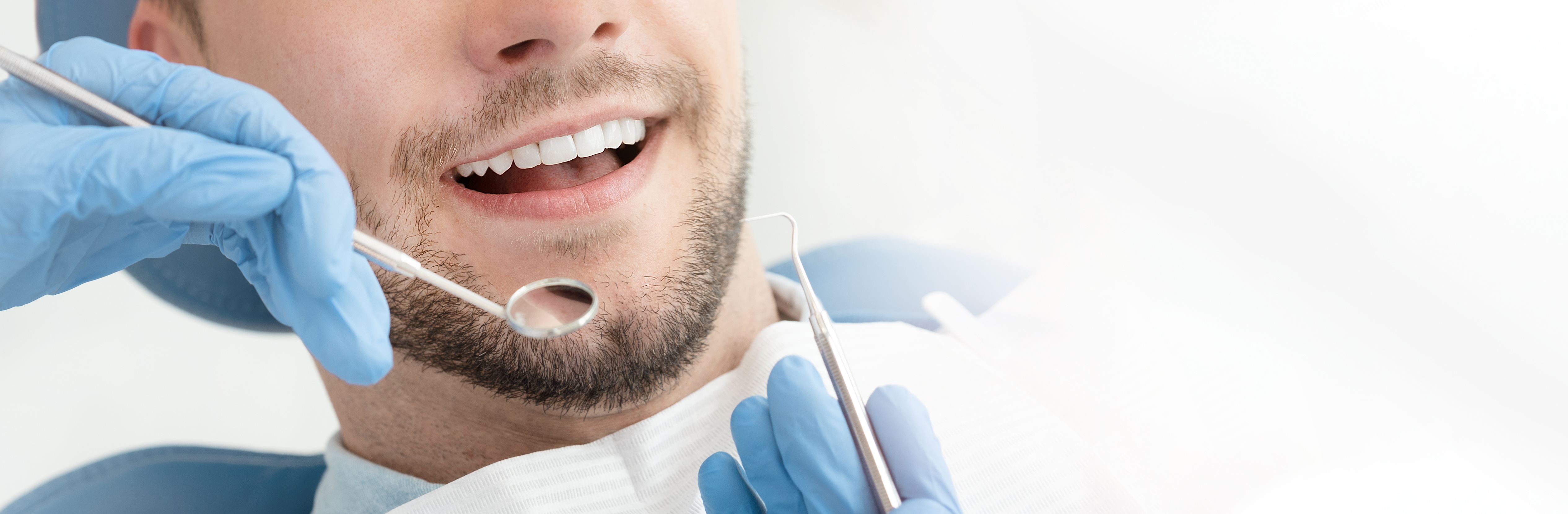 Man having a dental check up